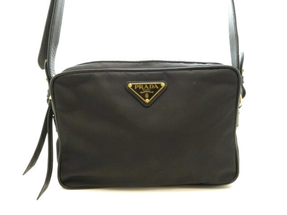 Prada Tessuto Saffiano shoulder bag calfskin black